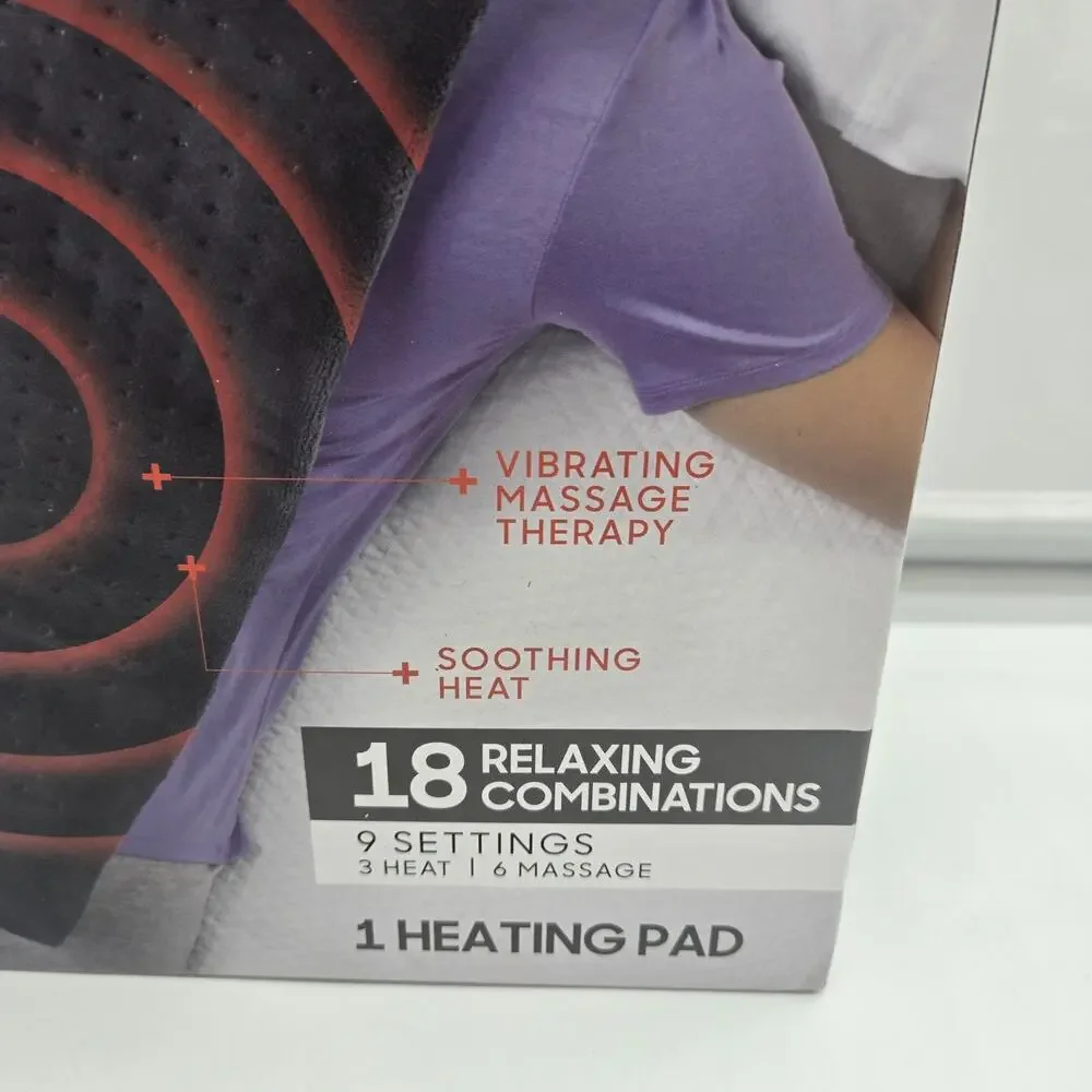 NEW! Sharper Image Calming Heat Massaging Weighted Electric Heating Pad 12x24